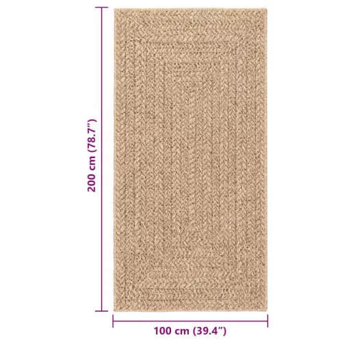  ZIZUR bézs juta hatású beltéri és kültéri szőnyeg 80 x 250 cm