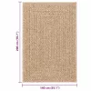  ZIZUR bézs juta hatású beltéri és kültéri szőnyeg 120 x 120 cm