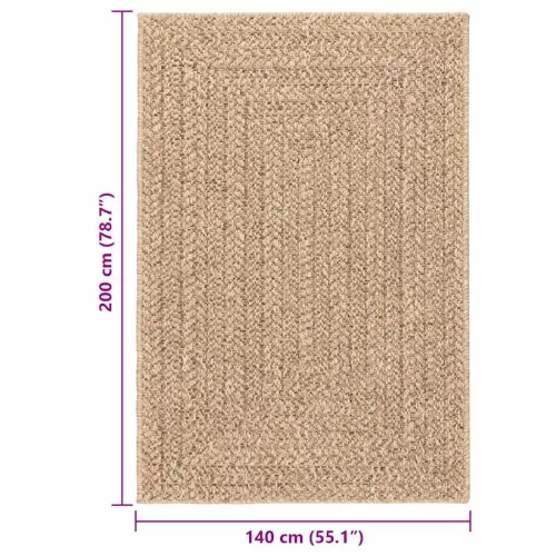  ZIZUR bézs juta hatású beltéri és kültéri szőnyeg 120 x 120 cm
