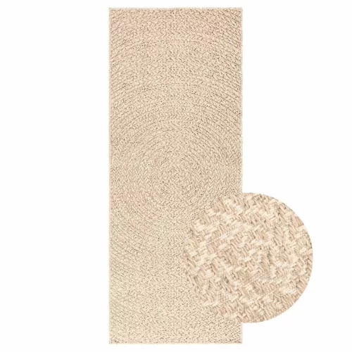  ZIZUR bézs juta hatású beltéri és kültéri szőnyeg 80 x 200 cm