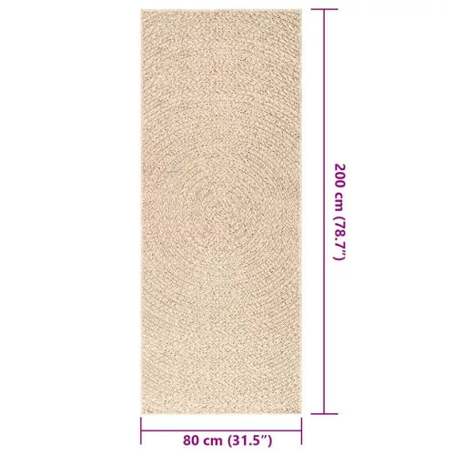  ZIZUR bézs juta hatású beltéri és kültéri szőnyeg 80 x 200 cm
