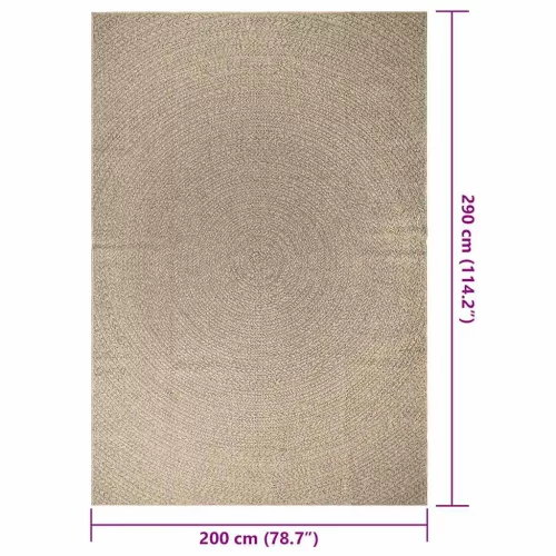  ZIZUR bézs juta hatású beltéri és kültéri szőnyeg 200 x 290 cm