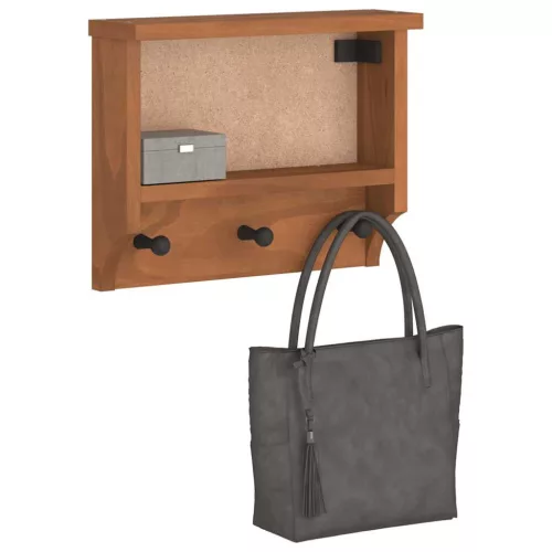  SANDNES tömör fenyőfa falra szerelt kabátállvány 45x12x35 cm