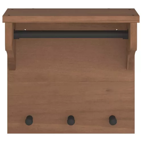  SANDNES tömör fenyőfa falra szerelt kabátállvány 43x30x42 cm