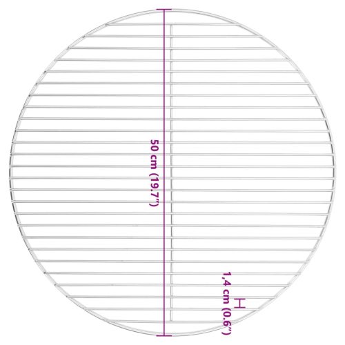  kerek 304 rozsdamentes acél BBQ grillrács Ø50 cm