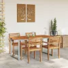  Kültéri Étkezőasztal Szürke 160x80x75 cm Acél és Szilárd Akácfa