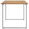  Kültéri Étkezőasztal Szürke 160x80x75 cm Acél és Szilárd Akácfa