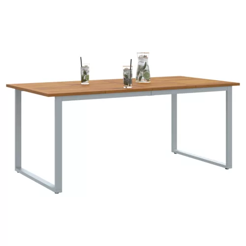  Kültéri Étkezőasztal Szürke 180x90x75 cm Acél&Masszív Akác Fa