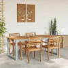  Kültéri Étkező Asztal Szürke 200x90x75 cm Acél és Tölgydeszkás