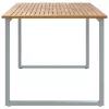  Kültéri Étkező Asztal Szürke 200x90x75 cm Acél és Tölgydeszkás