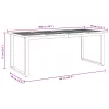  Kültéri Étkező Asztal Szürke 200x90x75 cm Acél és Tölgydeszkás