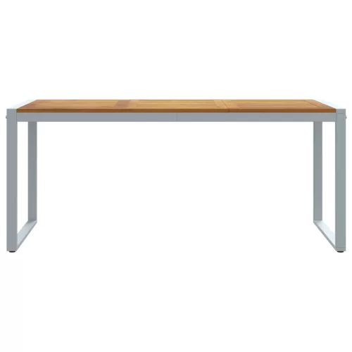  Kültéri Étkezőasztal Szürke 180x90x75 cm Acél és Tömör Akác Fa