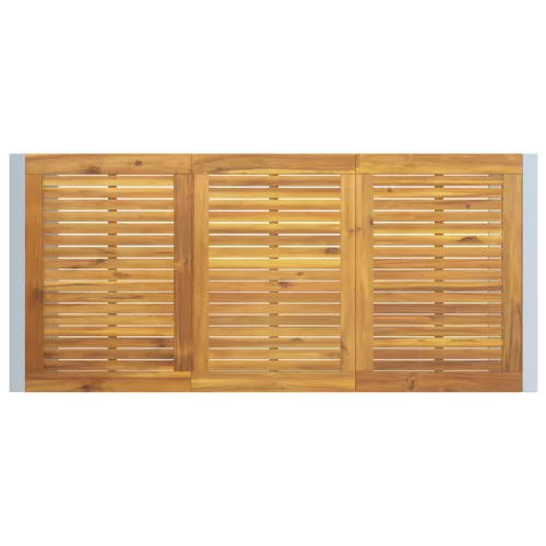  Kültéri Étkezőasztal Szürke 180x90x75 cm Acél és Tömör Akác Fa