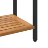  Kültéri Asztal Természetes és Fekete 35x110x75 cm Tömör Fa és Acél