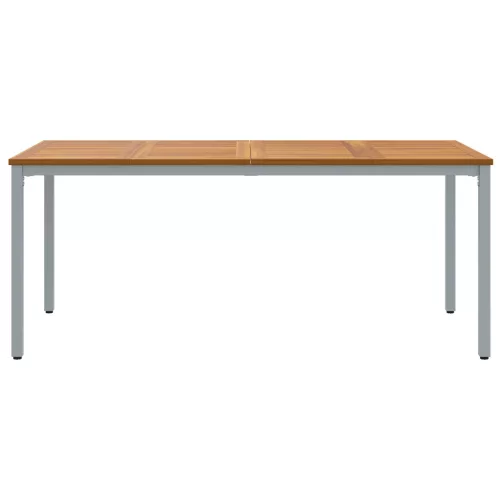  Kerti asztal 180x90x75 cm Tömör akácfa és fém