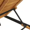  Napsütéses nyugágy Fekete 200x55x35 cm Tömör akácfa