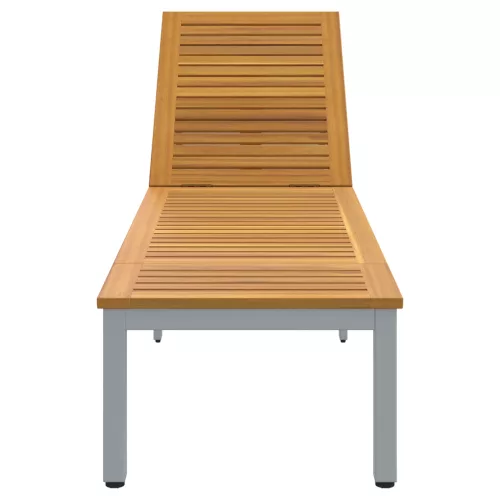  Nyugágy Szürke 200x55x35 cm Tömör Akáciából