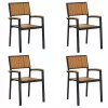  Összecsukható Szék 4 pcs Barna 56 x 57 x 87 cm Tömör Akácfa