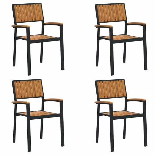  Összecsukható Szék 4 pcs Barna 56 x 57 x 87 cm Tömör Akácfa