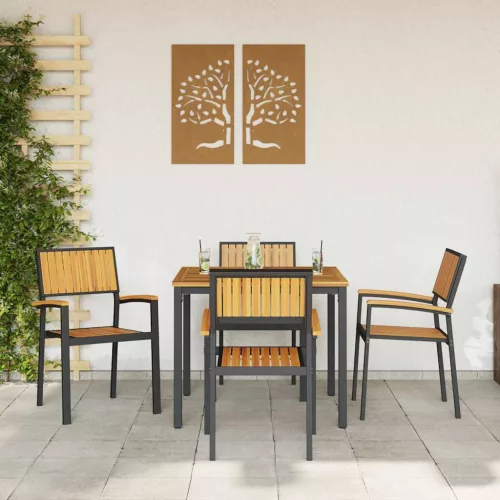  Összecsukható Szék 4 pcs Barna 56 x 57 x 87 cm Tömör Akácfa