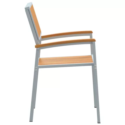  Kültéri Székek 2 db Halmozható Szürke Szilárd Fa Akác és Fém