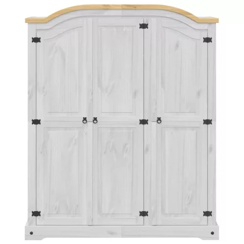  fehér Corona tömör fenyőfa ruhásszekrény 151,5 x 52 x 186 cm