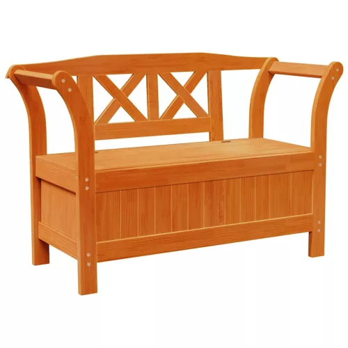  Kerti pad tárolóval Barna 119 x 44 x 76 cm Tömör fenyőfa