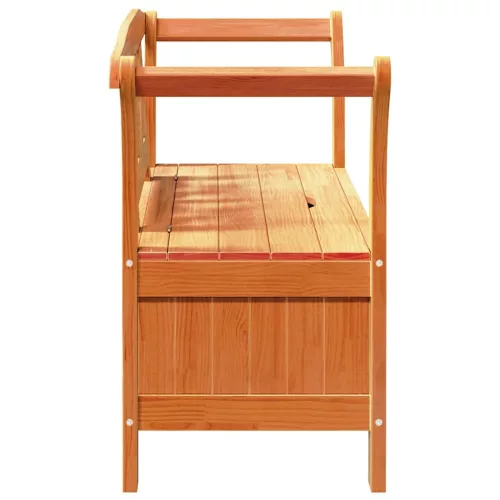  Kerti pad tárolóval Barna 119 x 44 x 76 cm Tömör fenyőfa