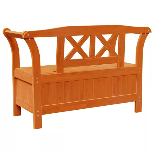  Kerti pad tárolóval Barna 119 x 44 x 76 cm Tömör fenyőfa