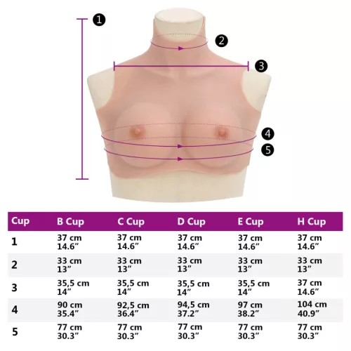  természetes D kupa szilikon mellvért