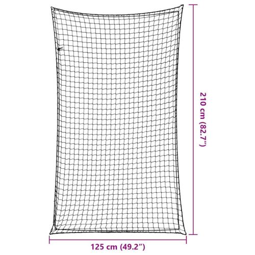  fekete polipropilén utánfutóháló elasztikus kötéllel 2,1x1,25 m