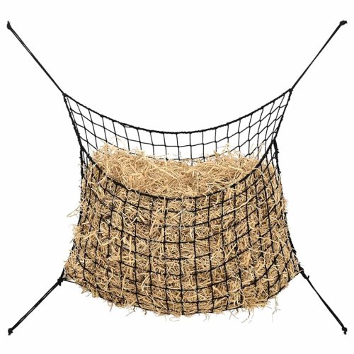  2 db négyszögletű fekete PP szénaháló 200 x 120 cm