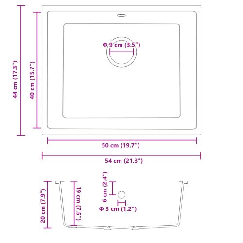  Konyhai Mosogató Túlfolyó Lyukkal Fehér Gránit