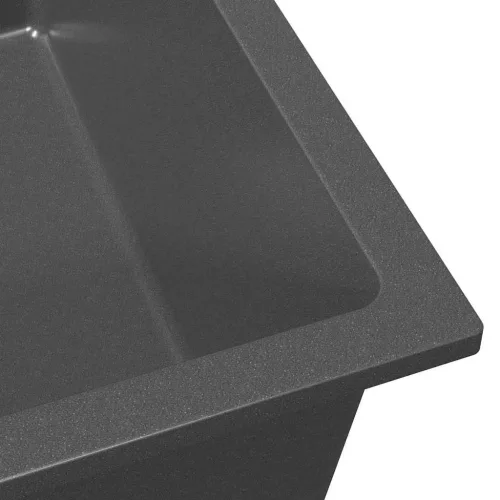  Konyhai Mosogató Átfolyónyílással Szürke Gránit