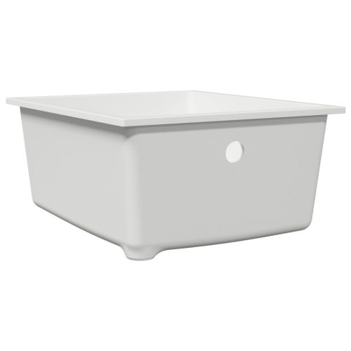  Konyhai Mosogató Átfolyónyílással Fehér Gránitból