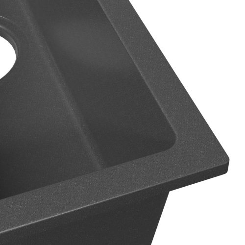  Konyhai Mosogató Átfolyónyílással Szürke Gránit