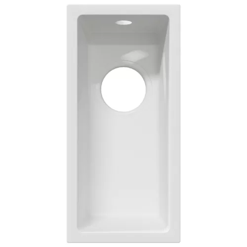  Konyhai Mosogató Túlfolyóval Fehér Gránitban