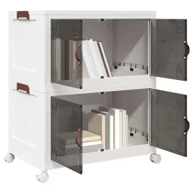  egymásra rakható tárolódoboz kerekekkel 2 szintes 75 L