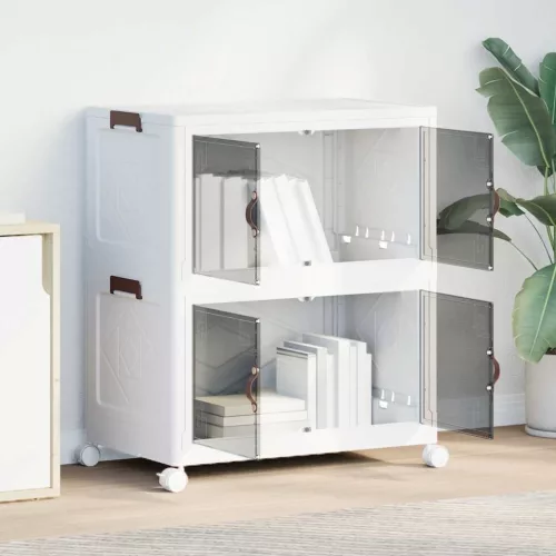  egymásra rakható tárolódoboz kerekekkel 2 szintes 75 L