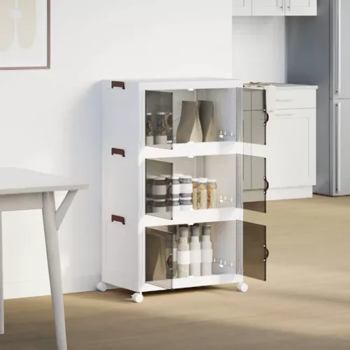  egymásra rakható tárolódoboz kerekekkel 3 szintes 75 L