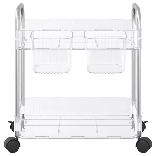  tárolókocsi 2 szintes átlátszó 37x28x43,5 cm akril