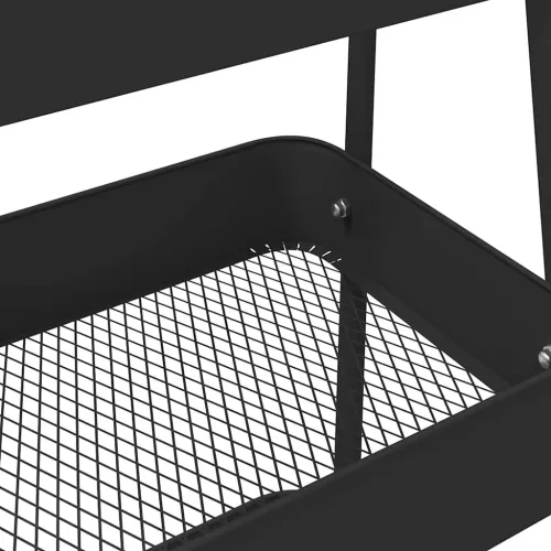  tárolókocsi 3 rétegű fekete 42x41,5x77 cm acél