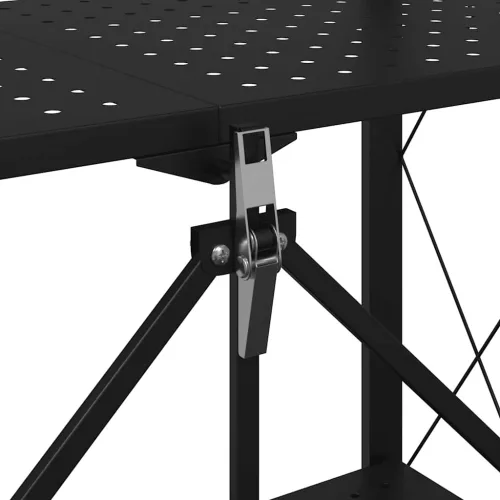  tárolópolc kerekeken fekete 71x34x88 cm acél