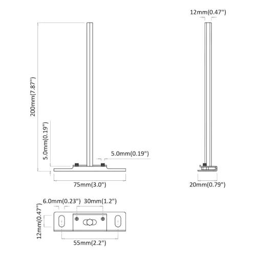  12db szénacél lebegő polckonzolok láthatatlan Ø12x200 mm