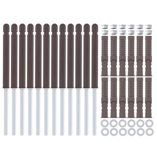  Lebegő Polc Konzolok 12 pcs Barna Ø10 x 170 mm Acél