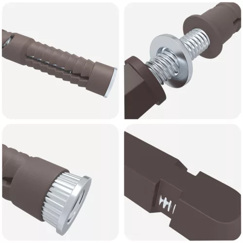  Lebegő Polc Konzolok 12 pcs Barna Ø10 x 170 mm Acél