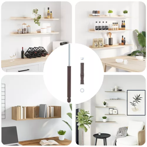  Lebegő Polc Konzolok 12 pcs Barna Ø12 x 190 mm Acél