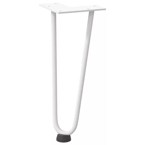  4 db fehér, tömör acél hajtűláb dohányzóasztalhoz, 30 cm