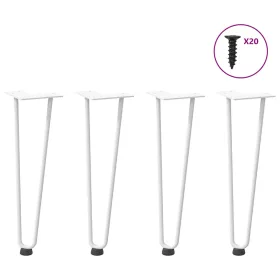    4 db fehér, tömör acél hajtűláb dohányzóasztalhoz 42 cm