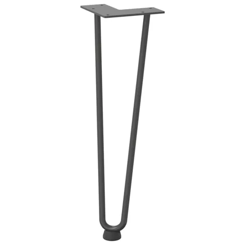  4 db antracitszürke hajtűláb dohányzóasztalhoz 42 cm tömör acél